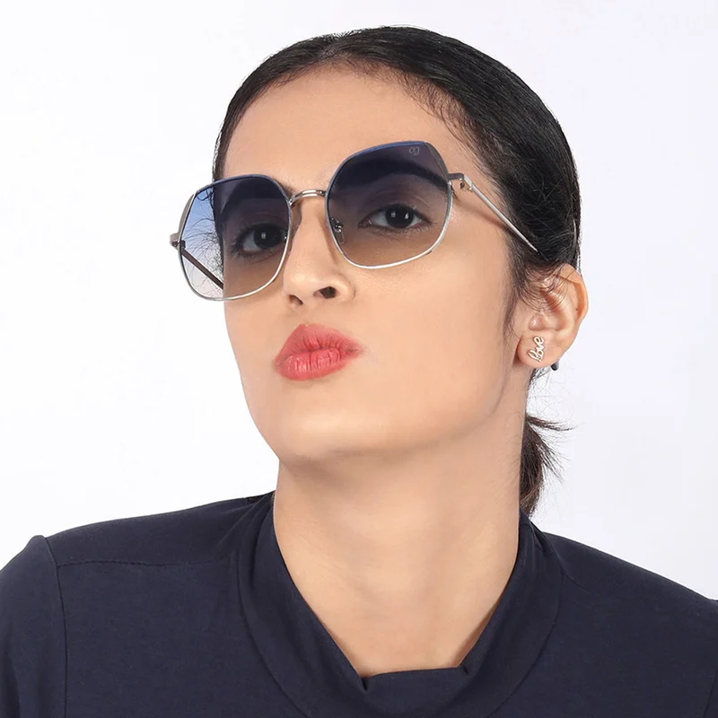 Woggles Latest &amp; Stylish UV Protected Glow Blue Round Sunglasses for Men &amp; Women