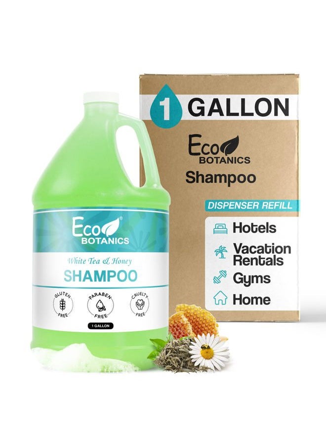 Terra Pure 1-Shoppe Eco Botanics Natural Shampoo with Raw Honey & White Tea | Gallon Jug Bulk Toiletries for Airbnb, Vacation Rentals, and Home Bathroom | Refill For Soap Dispensers  - Image 1