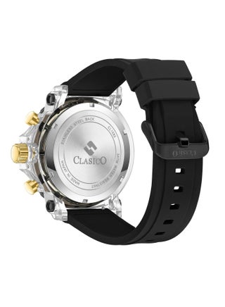 Clasico Obsidian Drive Men’s Luxury Chronograph Watch | 45mm Grey Dial | Elite PE903 Movement | Black Silicone Strap | 3ATM Water Resistant Luxury Watch - view 5