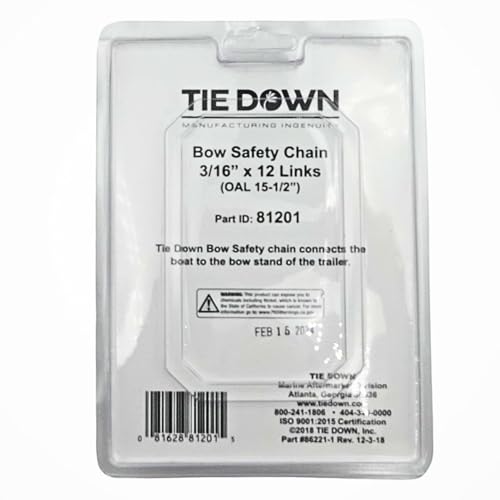 Tie Down Bow Safety Chain – 3/16 in. x 15-1/2 in. Steel, Zinc-Plated– Heavy Duty Marine Boat Trailer Safety Chain with 3/8 in. S-Hook & Wire Latch – Secure Towing Trailer Accessory Replacement Part - Image 4