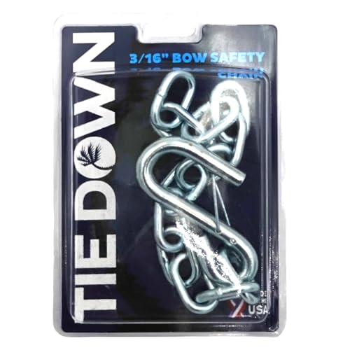 Tie Down Bow Safety Chain – 3/16 in. x 15-1/2 in. Steel, Zinc-Plated– Heavy Duty Marine Boat Trailer Safety Chain with 3/8 in. S-Hook & Wire Latch – Secure Towing Trailer Accessory Replacement Part - Image 3