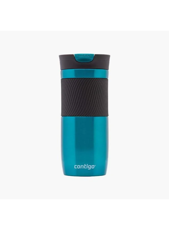 كونتيجو Contigo Plain Stainless Steel Travel Mug with Snap Spout and Leak Resistant Design - 470 ml