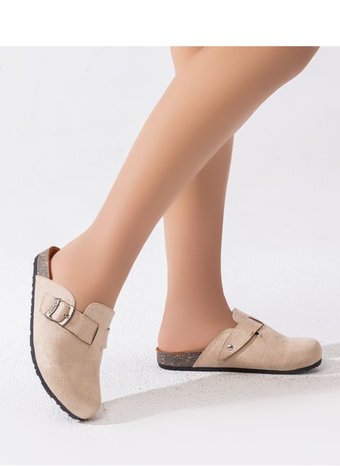 Mules Flat Suede SB-15- Beige
