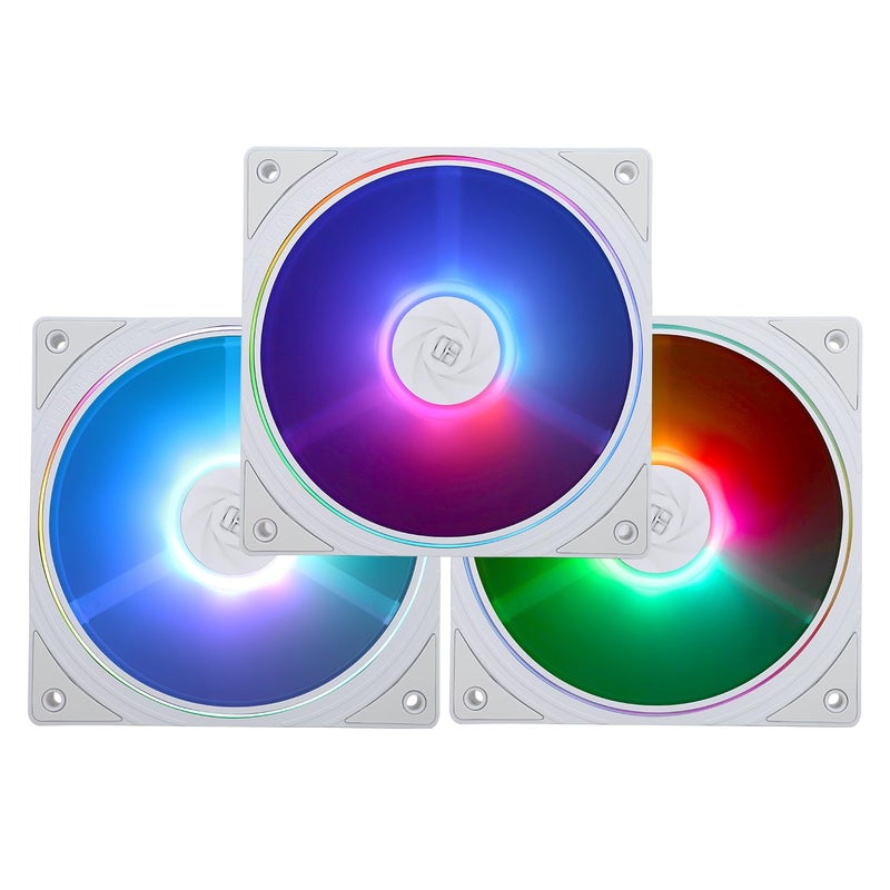 Thermalright TL-S12W-S X3 CPU Case Fan 120mm Cooler Fan, 3 Pack 4pin PWM Silent Computer Fan Under 23.2dB(A) for Case CPU Liquid Cooler and CPU Air Cooler, Quiet CPU PC ARGB Fan