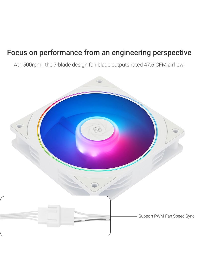 Thermalright Thermalright TL-S12W-S X3 CPU Case Fan 120mm Cooler Fan, 3 Pack 4pin PWM Silent Computer Fan Under 23.2dB(A) for Case CPU Liquid Cooler and CPU Air Cooler, Quiet CPU PC ARGB Fan  - Image 3