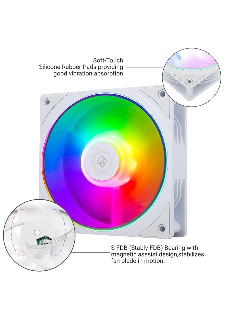 Thermalright Thermalright TL-S12W-S X3 CPU Case Fan 120mm Cooler Fan, 3 Pack 4pin PWM Silent Computer Fan Under 23.2dB(A) for Case CPU Liquid Cooler and CPU Air Cooler, Quiet CPU PC ARGB Fan  - Image 4