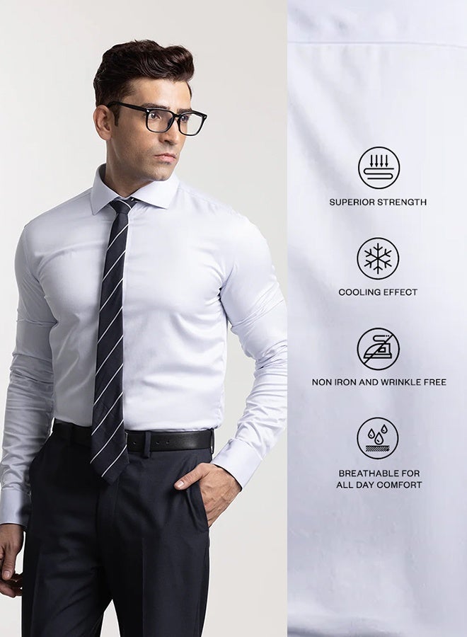 مانرزم Performance Tech White Shirt Slim Fit - Image 3