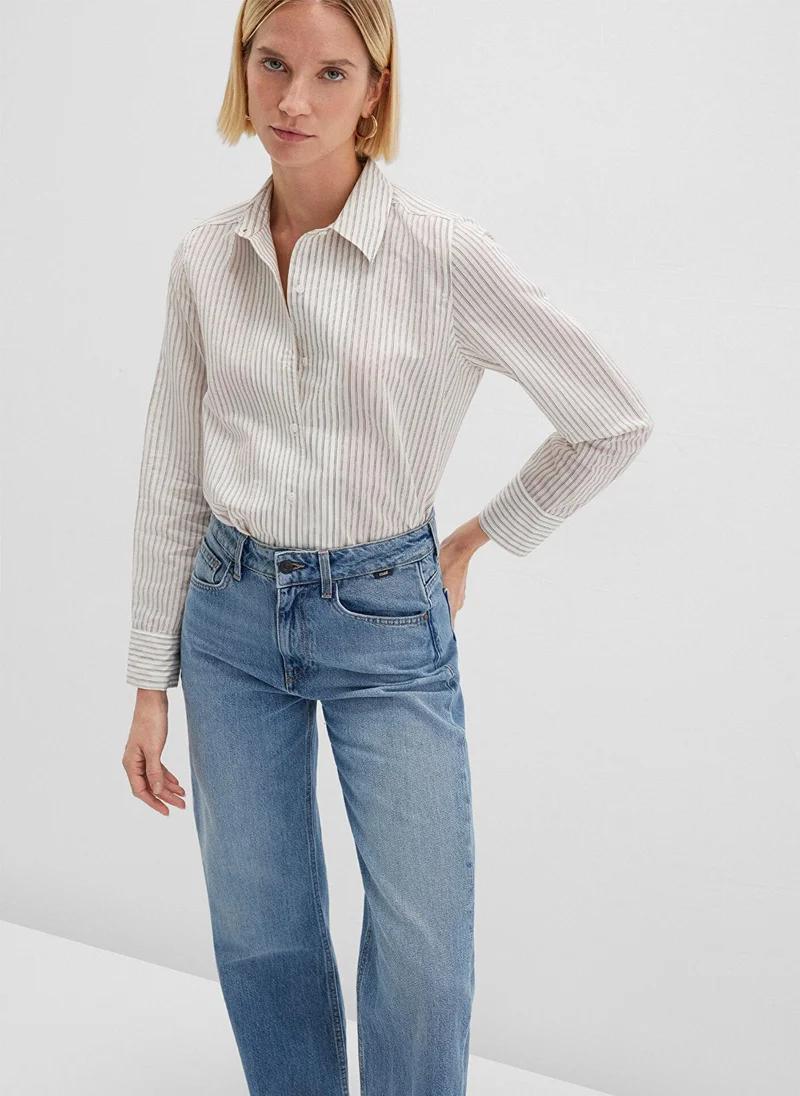 Mavi Striped Ecru Shirt