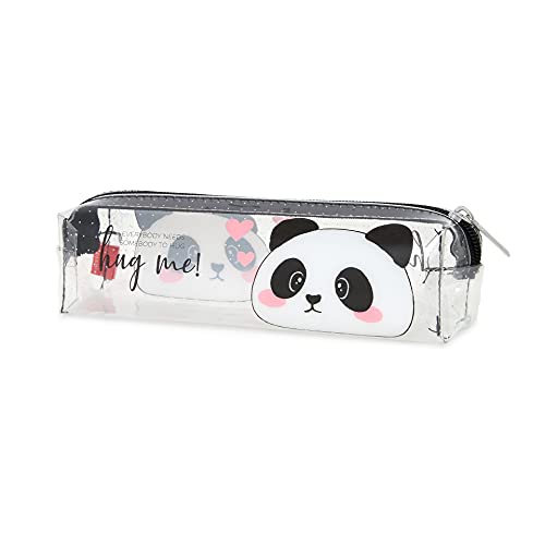 Legami Panda Transparent Pencil Case, 19.5x5.5 cm, Shows Exactly What It Contains, Made of Transparent TCU, Zipper Closure, Spacious - Image 1