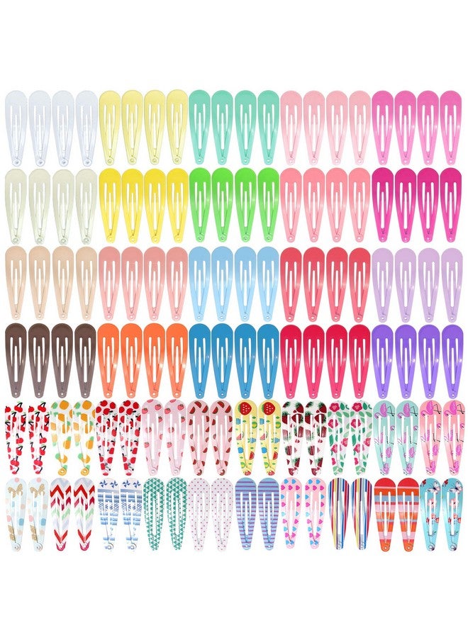 Funtopia 120 Pcs Funtopia 2 Inch Candy Color Barrettes and Non-Slip Metal Snap Hair Accessories for Kids, Teens, and Women (40 Assorted Colors) - Image 1