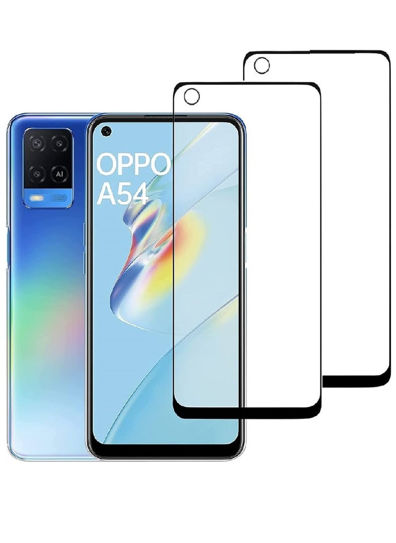 Super 2 Pieces Tempered Glass Screen Protector 5D Designed For Oppo A54 4G Full Glue Edge to Edge Full Screen Coverage And Bubble Free - Image 1