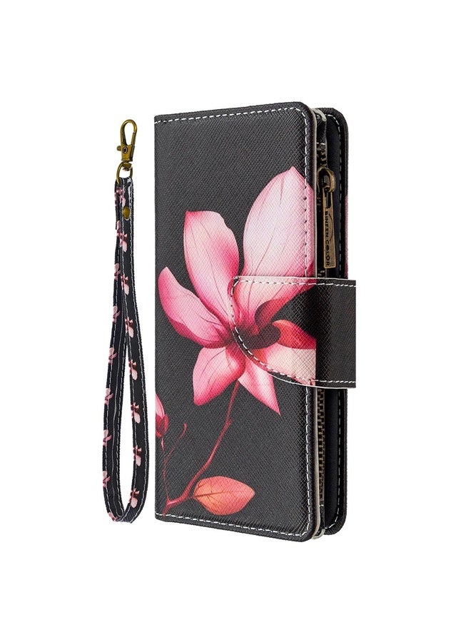 HuHa Case Cover For OPPO Reno 4 5G Colored Drawing Pattern Zipper Horizontal Flip Leather Case with Holder & Card Slots & Wallet(Lotus)  - Image 2