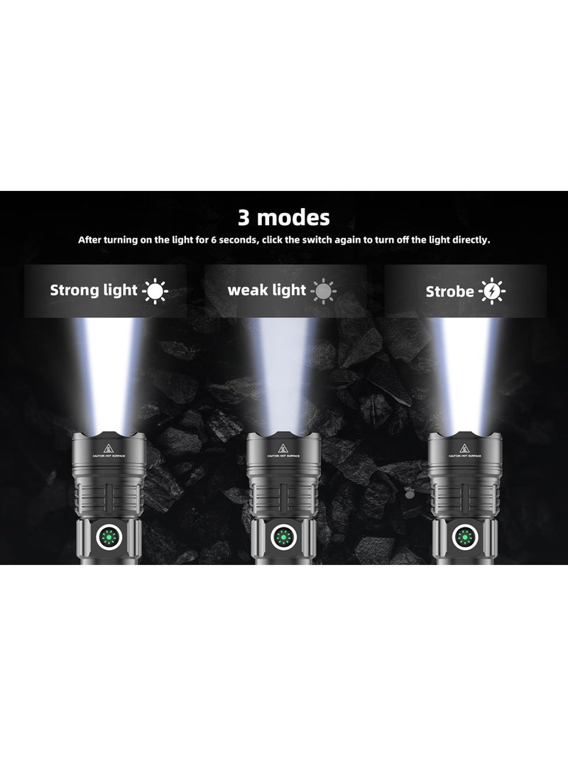 Generic - Flashlights Torches, Ultra Powerful Flashlight, USB Rechargeable Flash Light, Night Scout Lights, LED Zoom Tactical Lantern (Black,set B) - Image 1