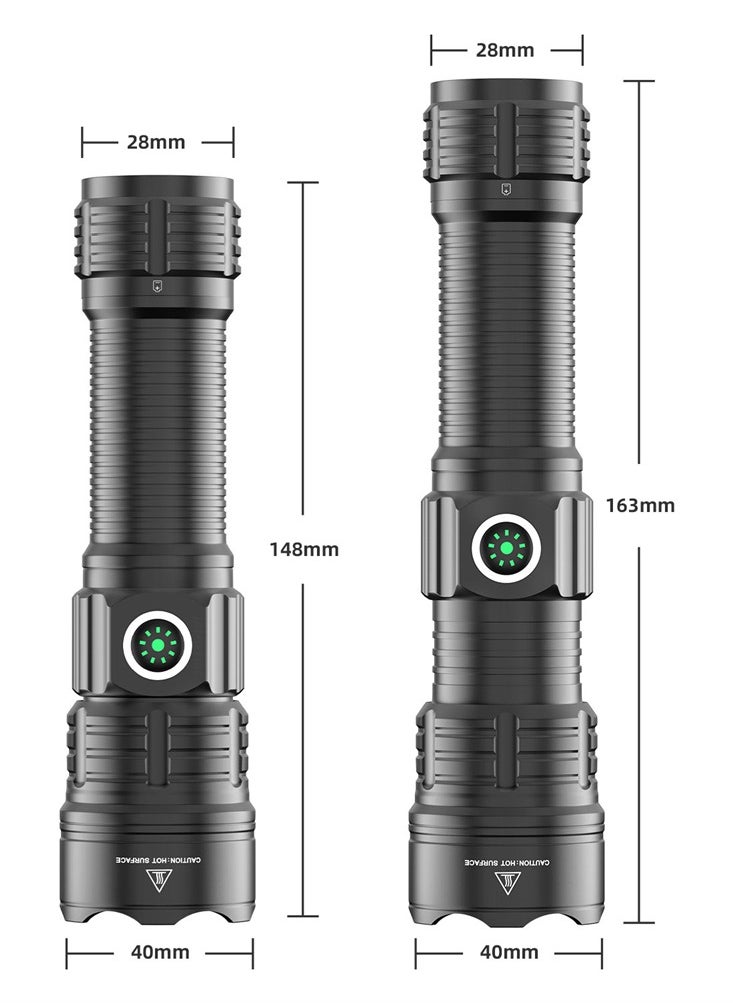 Generic - Flashlights Torches, Ultra Powerful Flashlight, USB Rechargeable Flash Light, Night Scout Lights, LED Zoom Tactical Lantern (Black,set B) - Image 1