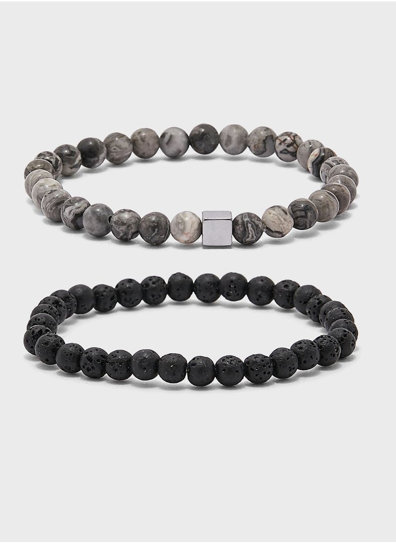 Seventy Five - 2 Pack Beaded Bracelet Set - Image 1