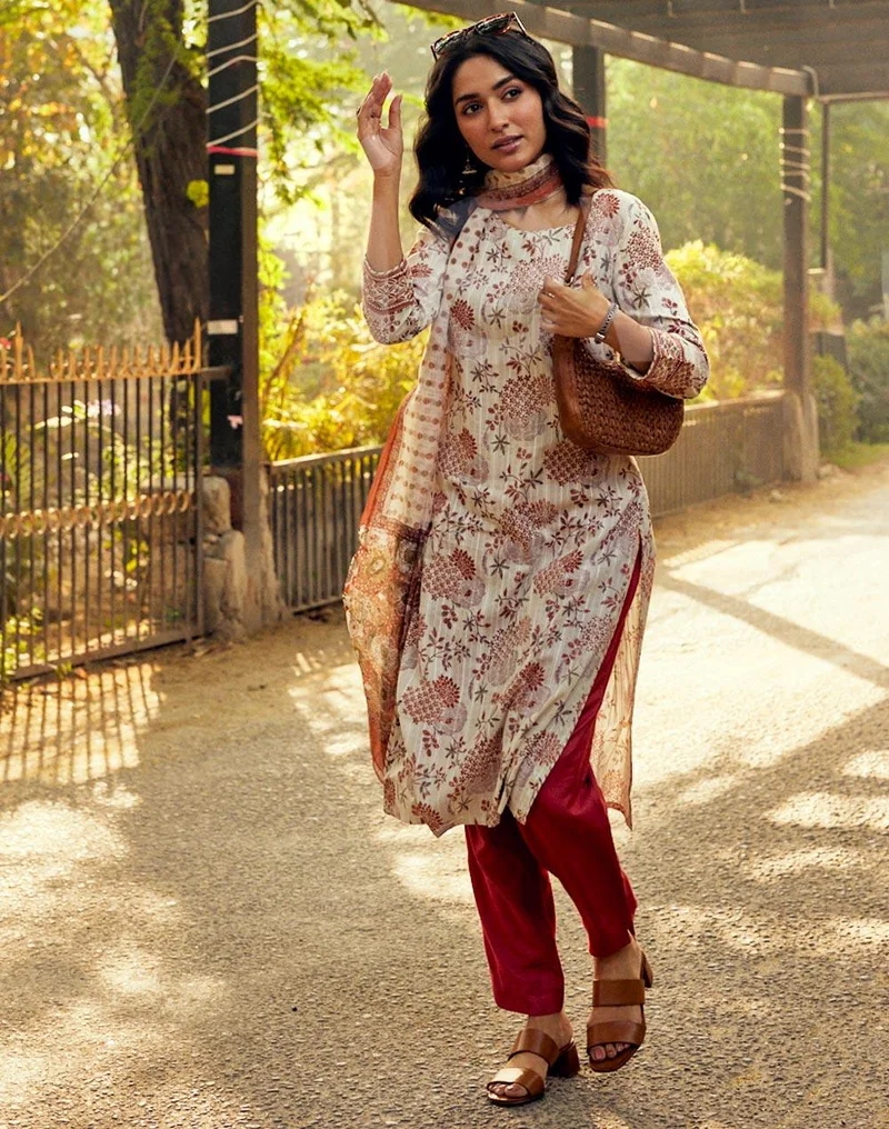Natural Cotton Hand Block Print Slim Fit Long Kurta