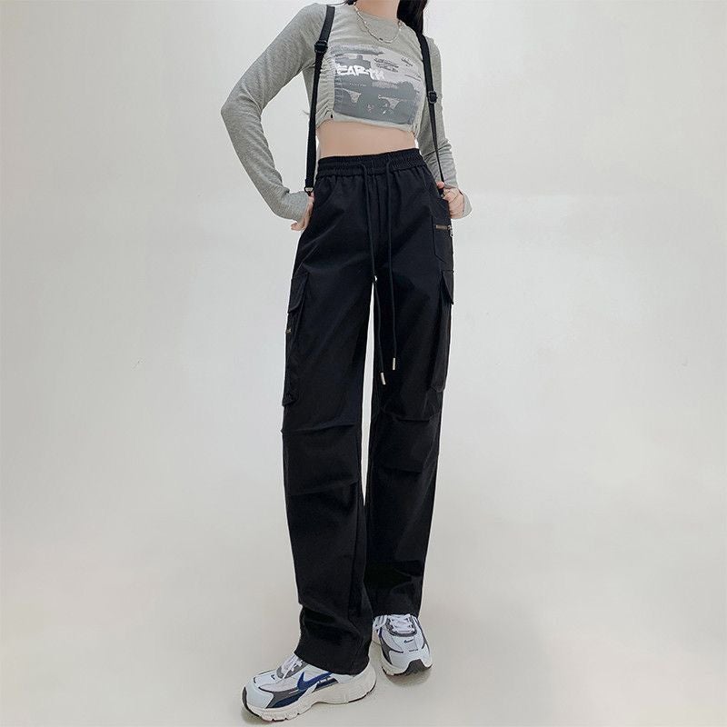 American Japanese retro functional overalls men's high street loose casual wide-leg men's and women's fashion brand straight long high street fashion - Image 5