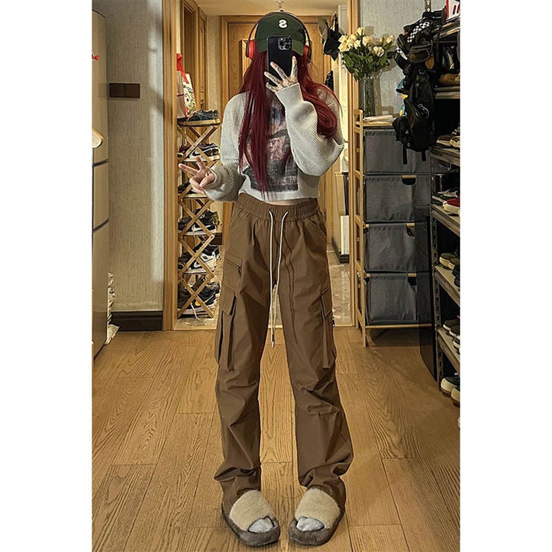 American Japanese retro functional overalls men's high street loose casual wide-leg men's and women's fashion brand straight long high street fashion - Image 4