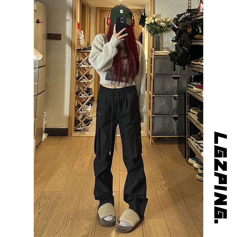 American Japanese retro functional overalls men's high street loose casual wide-leg men's and women's fashion brand straight long high street fashion - Image 3