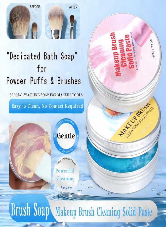 Easilydays Makeup Brush Cleaner Soap, Solid Soap Beauty Blender Sponge Cleanser Balm, For All Brush Types,Synthetic & Natural Solid Cleansing, Professional Brush Cleaning Solution (Fresh Aloe Vera) - Image 2