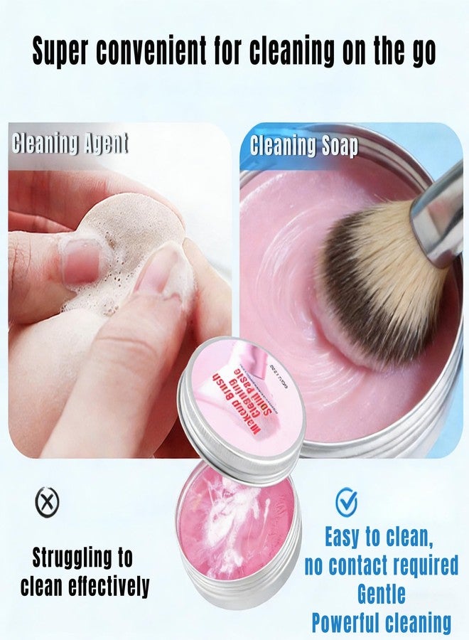 Easilydays Makeup Brush Cleaner Soap, Solid Soap Beauty Blender Sponge Cleanser Balm, For All Brush Types,Synthetic & Natural Solid Cleansing, Professional Brush Cleaning Solution (Fresh Aloe Vera) - Image 5