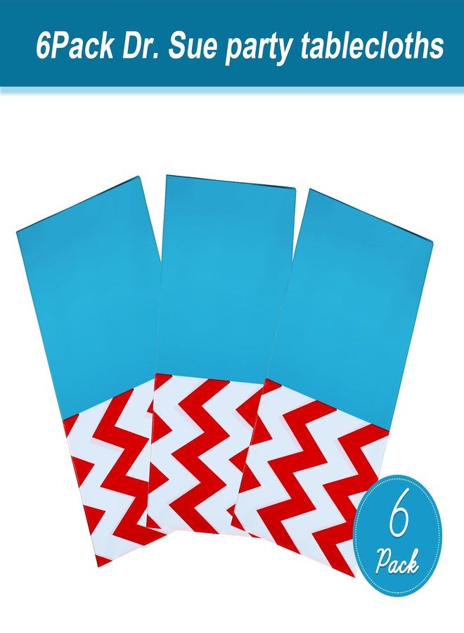 Irenare 6 Pcs 54'' x 108'' Tablecloth Disposable Chevron Table Cloth Plastic Table Cloth for Birthday Wedding Reception Picnic Bridal Decoration (Red Wave) - Image 3