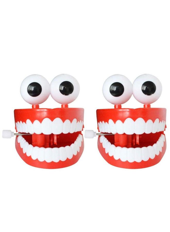 Wind-up Toys Plastic Chattering Teeth, Wind up Toy Early Educational Toy, Popping False Teeth Funny Toys, Baskets Stuffers Gifts for Kids Toddler, Non-toxic and Odorless (2Pcs) - Image 3