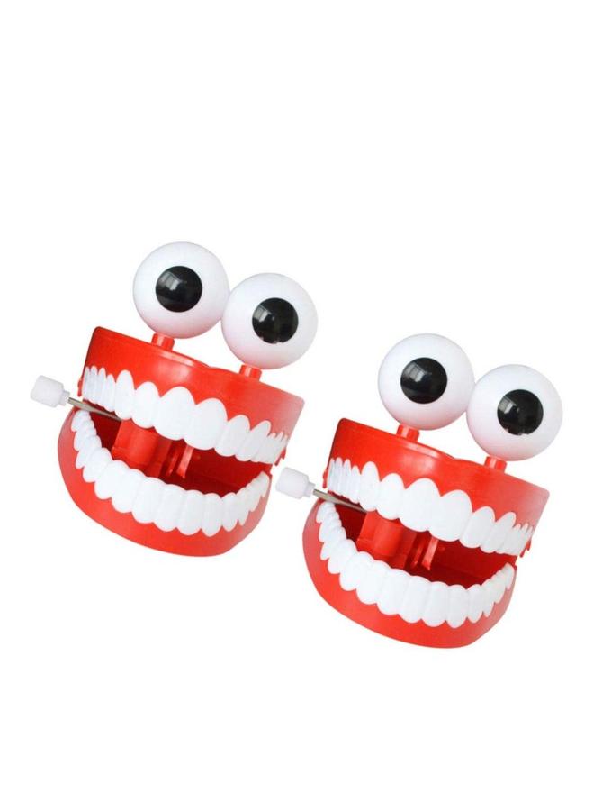 Wind-up Toys Plastic Chattering Teeth, Wind up Toy Early Educational Toy, Popping False Teeth Funny Toys, Baskets Stuffers Gifts for Kids Toddler, Non-toxic and Odorless (2Pcs) - Image 2