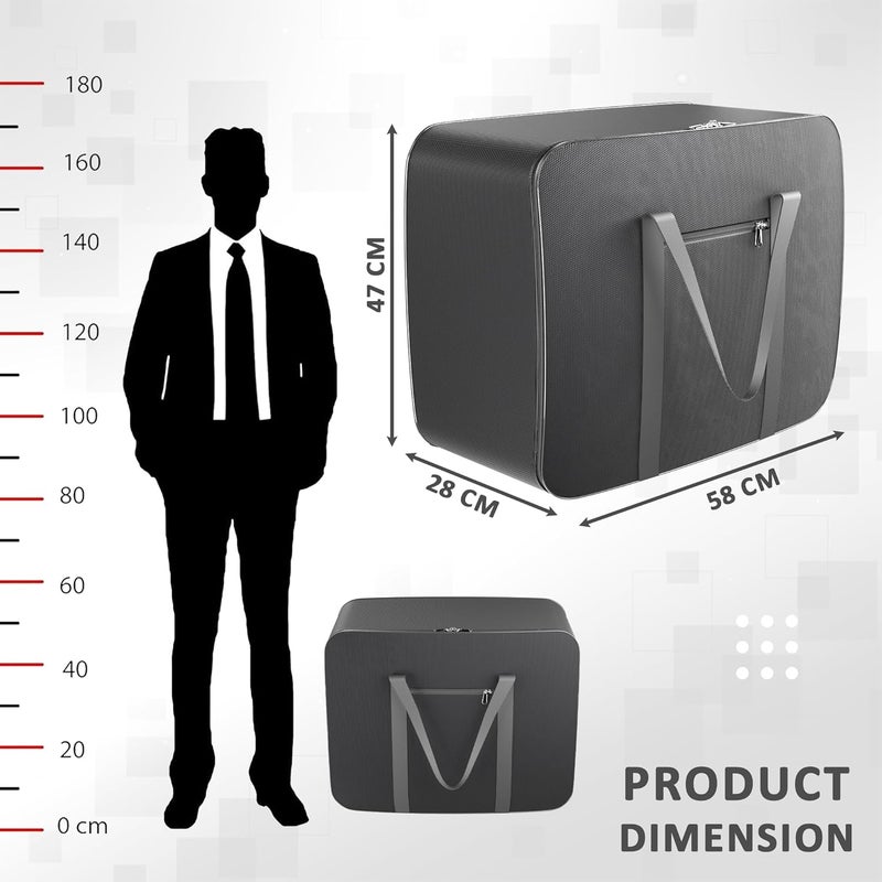 Kuber Industries Storage Bag Clothes Storage Bag Rexine Underbed Storage Bag Wardrobe Organizer for BlanketComforters Foldable Attachi Bag with Handle Large Grey - Image 3