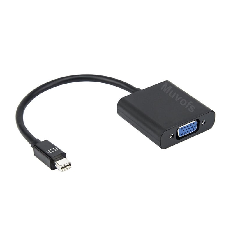 Muvofs محول موفوس Mini DP إلى VGA، موصل Mini Display Port ذكر متوافق مع Thunderbolt إلى VGA أنثى، أسود MFMDPMVGF - Image 3