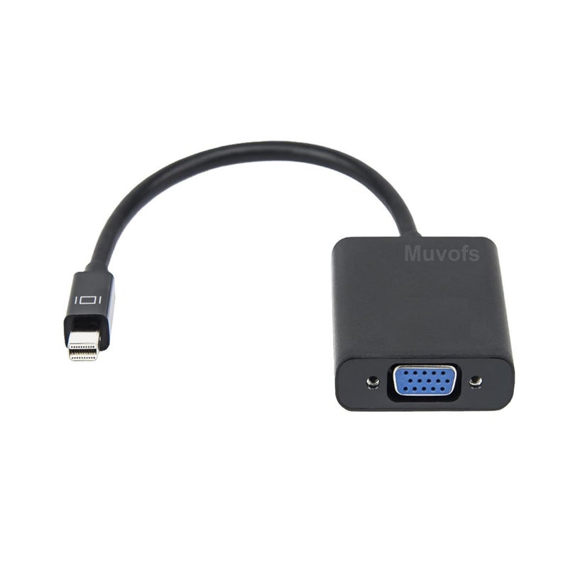 Muvofs محول موفوس Mini DP إلى VGA، موصل Mini Display Port ذكر متوافق مع Thunderbolt إلى VGA أنثى، أسود MFMDPMVGF - Image 5