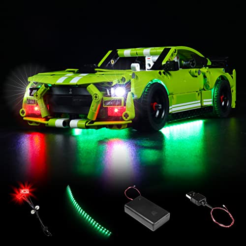 VONADO LED Light Kit Compatible with Lego Technic Ford Mustang Shelby GT500 42138 DIY Lighting for Mustang 42138 NO Model ONLY Light - Image 1