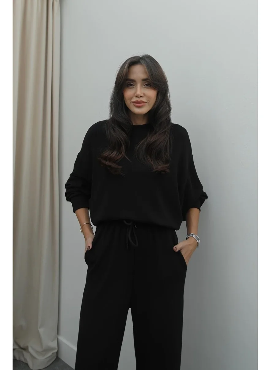 Havoş Black Claire Modal Tracksuit