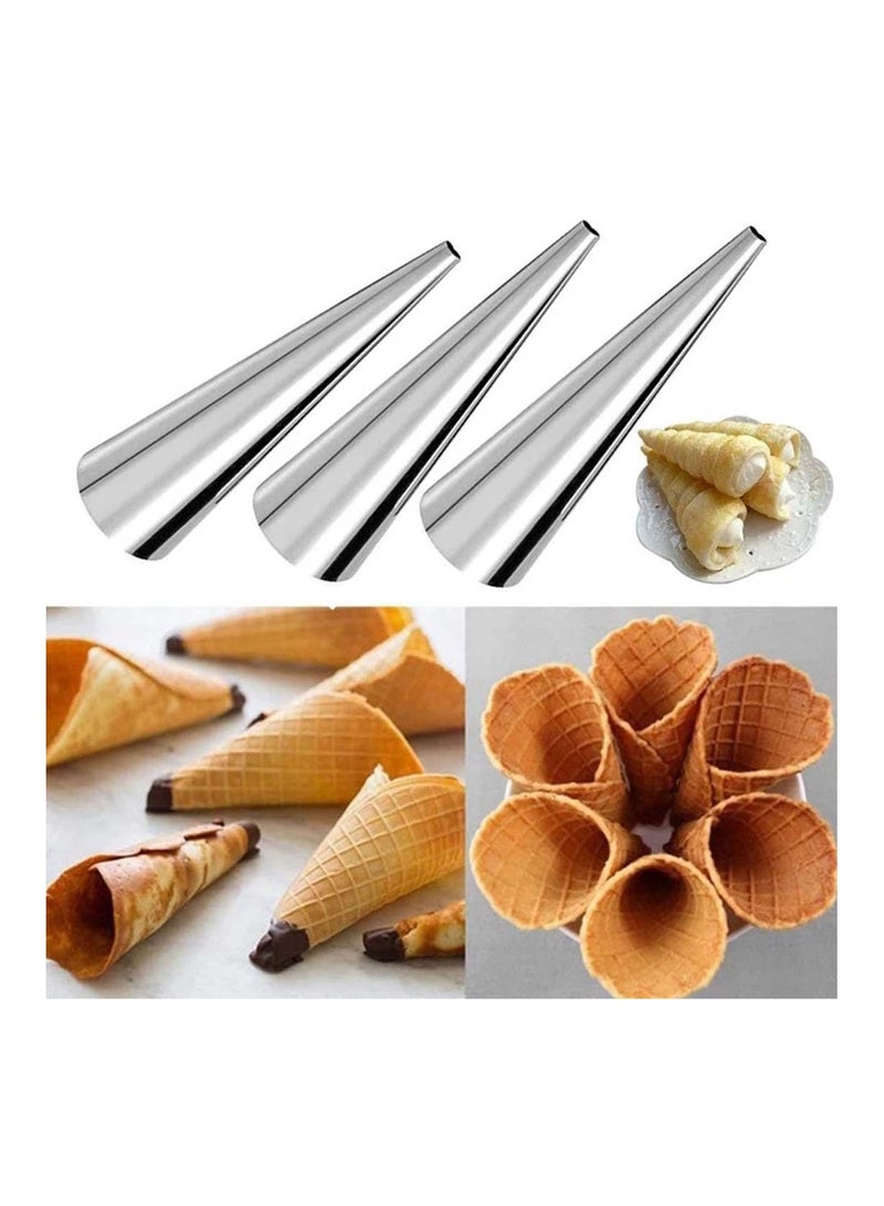 Y&D 12pcs Cream Horn Molds Baking Cones Stainless Steel Roll Forms Conical Danish Pastry Croissant Moulds - Image 4