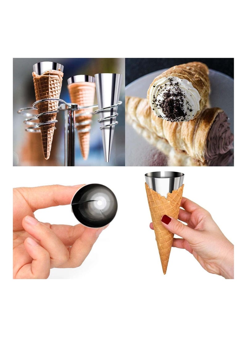 Y&D 12pcs Cream Horn Molds Baking Cones Stainless Steel Roll Forms Conical Danish Pastry Croissant Moulds - Image 3