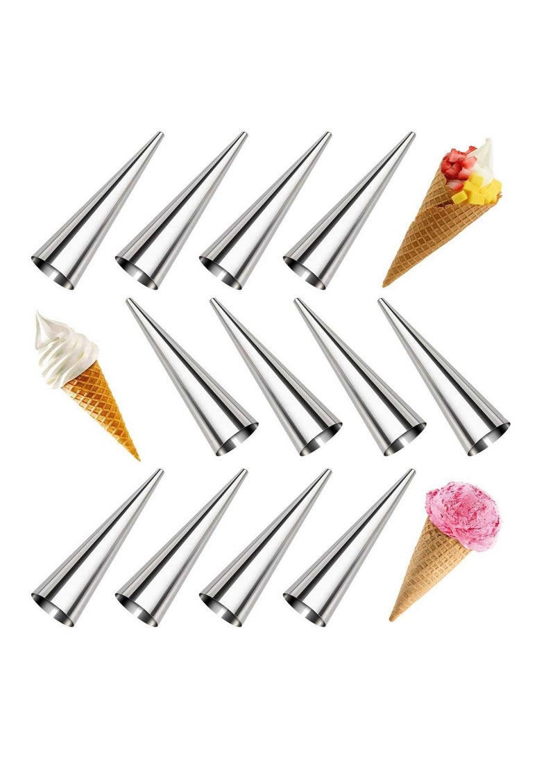 Y&D 12pcs Cream Horn Molds Baking Cones Stainless Steel Roll Forms Conical Danish Pastry Croissant Moulds - Image 1