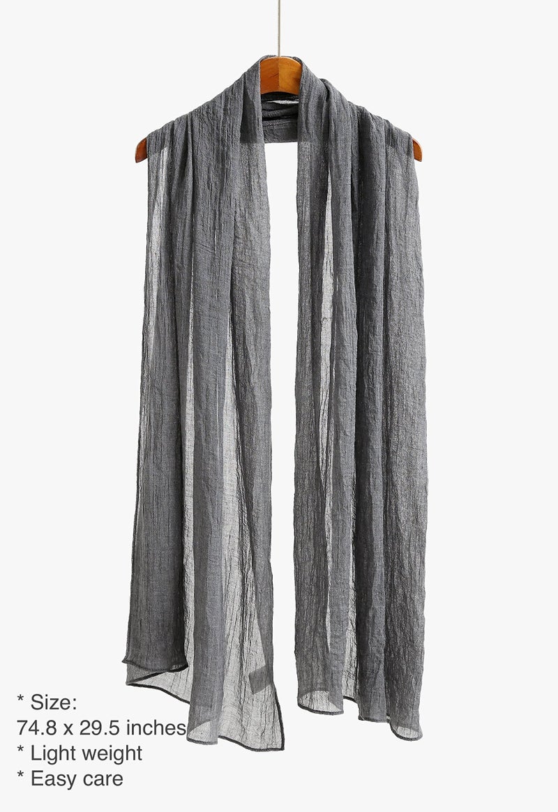 Jeelow Scarf Shawl Wrap Soft Lightweight Scarves And Wraps For Men And Women (Dark Gray) - Image 2