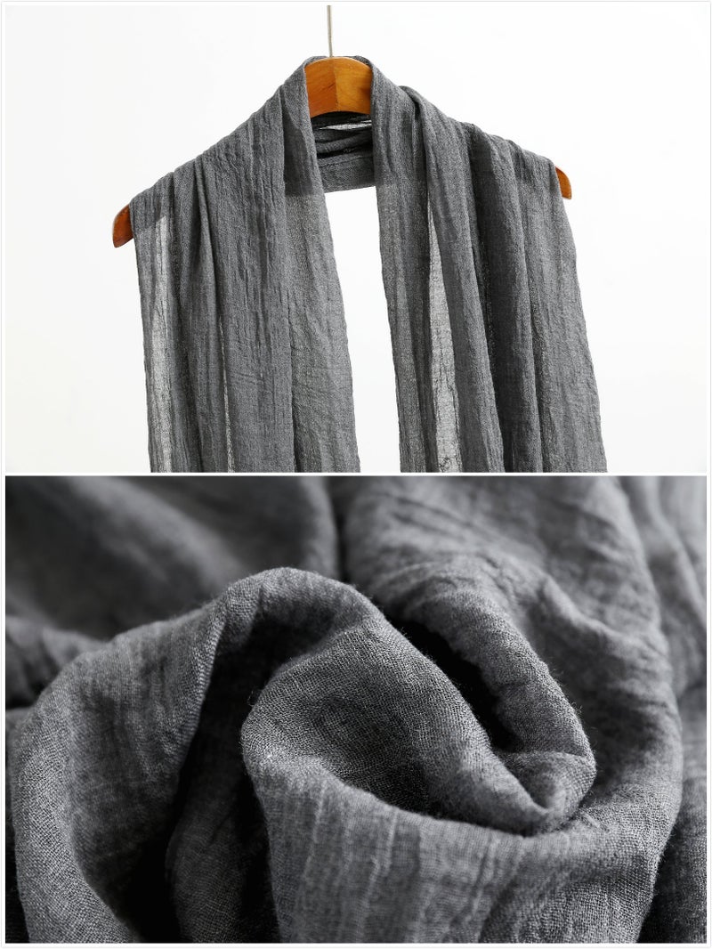 Jeelow Scarf Shawl Wrap Soft Lightweight Scarves And Wraps For Men And Women (Dark Gray) - Image 3