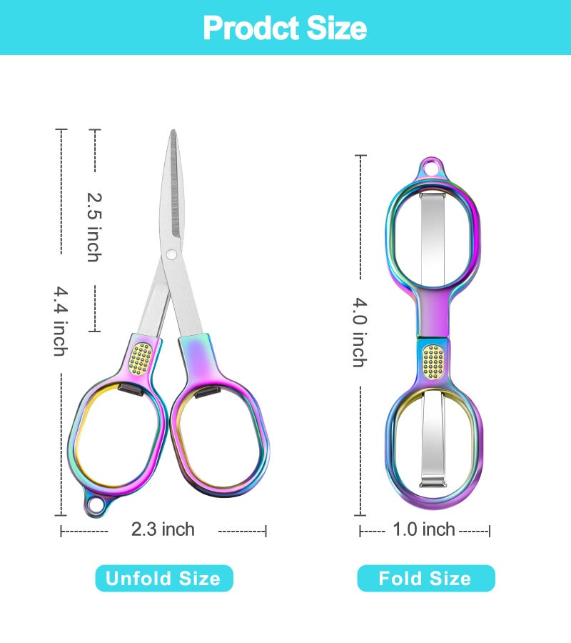 Zicolu Folding Travel Scissors Safety, Small TSA-Compliant and Portable with Case, Pocket Foldable Stainless Steel Retractable Cutters, Mini Craft Scissors for Home, Outdoor and Office Use - Image 4