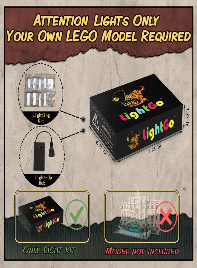 LightGo LED Kit for Lego 21062 Trevi Fountain Baroque Architecture | Lighting Only-Bricks Set Not Included (Classic Version) - Image 2