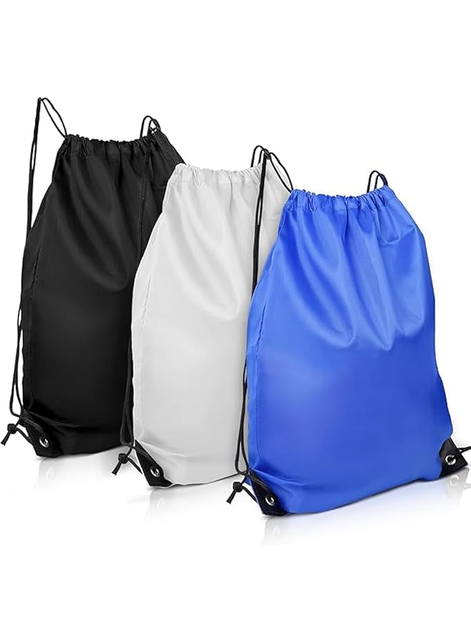 PROMASS Drawstring Gym Bag, 3 Pcs Draw String Bags, Water Resistant Sport Gym Sack For Sports, Gym, Travel, Swimming, Beach, Unisex - Image 1