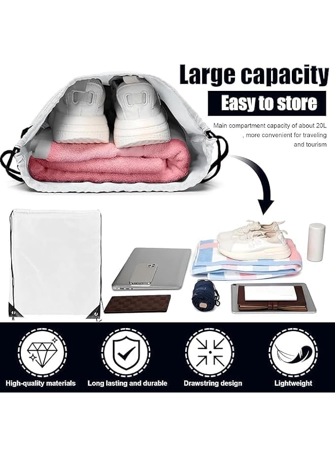 PROMASS Drawstring Gym Bag, 3 Pcs Draw String Bags, Water Resistant Sport Gym Sack For Sports, Gym, Travel, Swimming, Beach, Unisex - Image 3