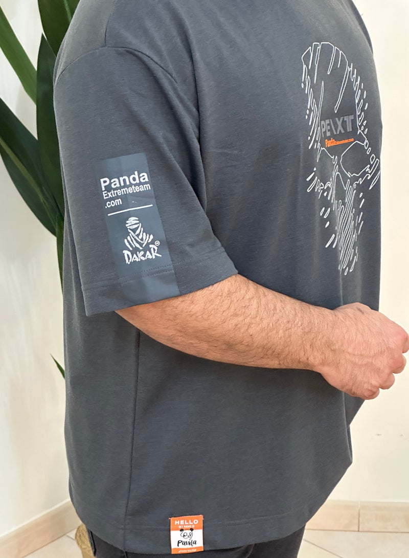 panda extreme team cotton drop shoulder t shirt over size big size  - Image 2