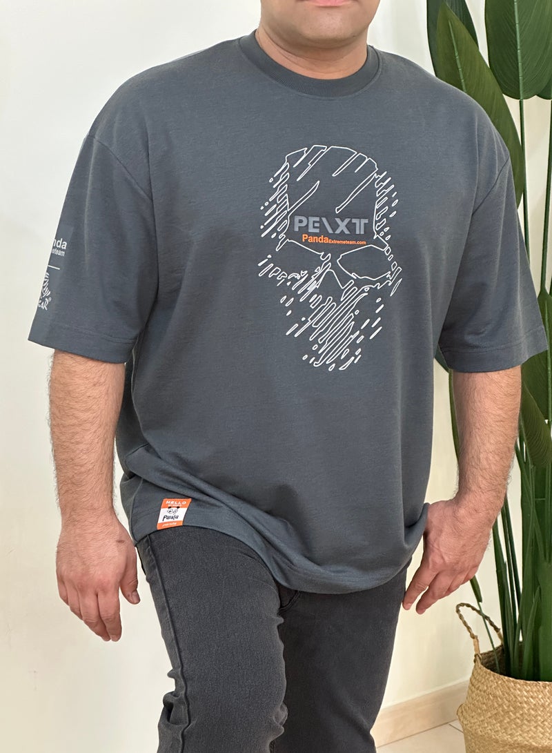 panda extreme team cotton drop shoulder t shirt over size big size  - Image 4