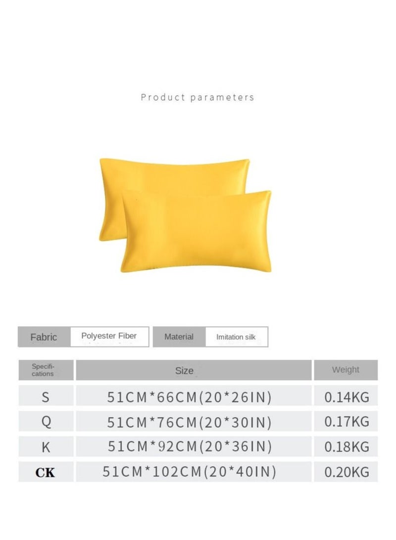 Y&D 2-Piece Simple Solid Colour Pillow Case Cover  - Image 2