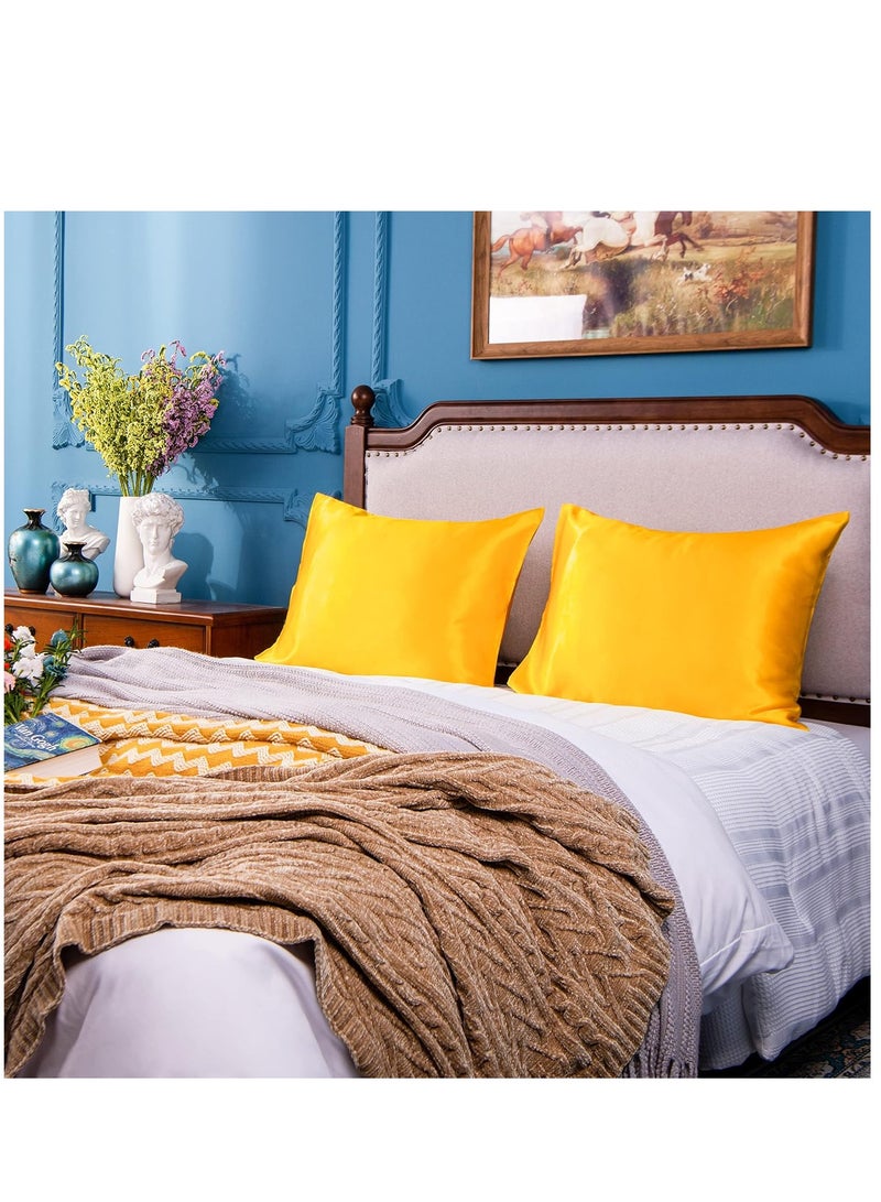 Y&D 2-Piece Simple Solid Colour Pillow Case Cover  - Image 4