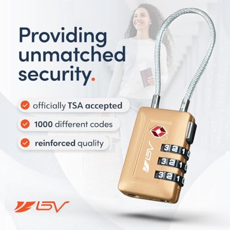مجموعة أقفال الأمتعة المقبولة من TSA - قفل بتشكيلتك الخاصة للسفر، للمدرسة، صالة الألعاب الرياضية، خزانة الأمتعة، حقيبة السفر، خزائن الملفات، صندوق الأدوات، الحالة - عبوتان، تيتانيوم TSA008 - Image 4