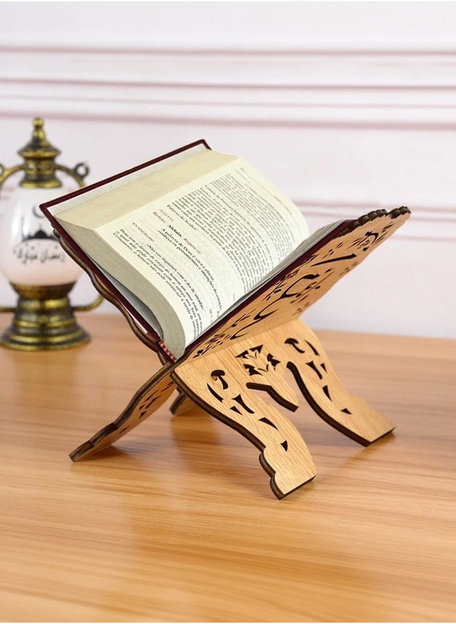 Generic - Foldable wooden bookshelf, magazine reading bookshelf, storage rack reading bookshelf religious prayer rack reading rack - Image 1