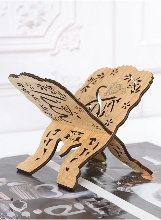 Generic - Foldable wooden bookshelf, magazine reading bookshelf, storage rack reading bookshelf religious prayer rack reading rack - Image 1