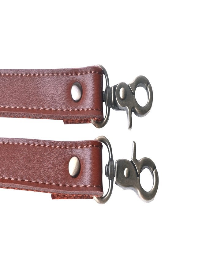 Wento Pair 24'' Brown Genuine Leather Handle Purses Strap Lobster Hook inner size 0.3'',Real Leather Sewing Canvas backing Bag Handles,replacement Purse Straps,handbag Bag Wallet Straps WT0301 (Brown) - Image 2